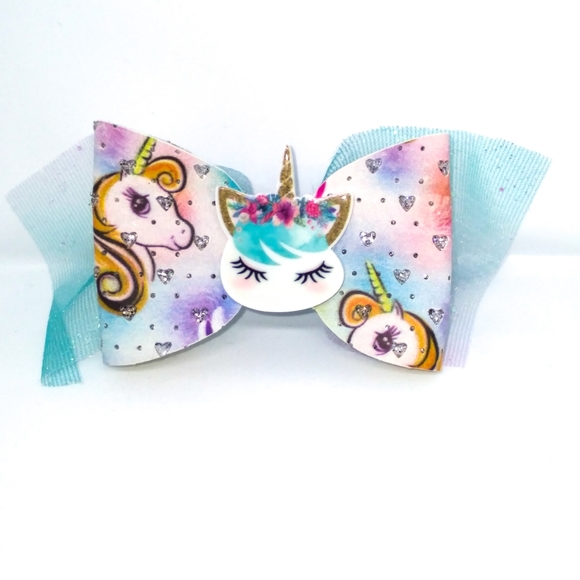 Unicorn bow with tulle - Picture 1 of 1